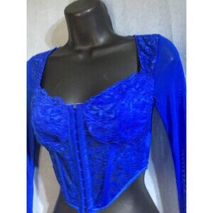 Sexy Long Sleeve Lace Corset Top Blouse